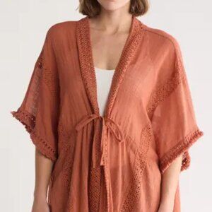 BCBG Lace Panel Cotton Topper One Size fits all